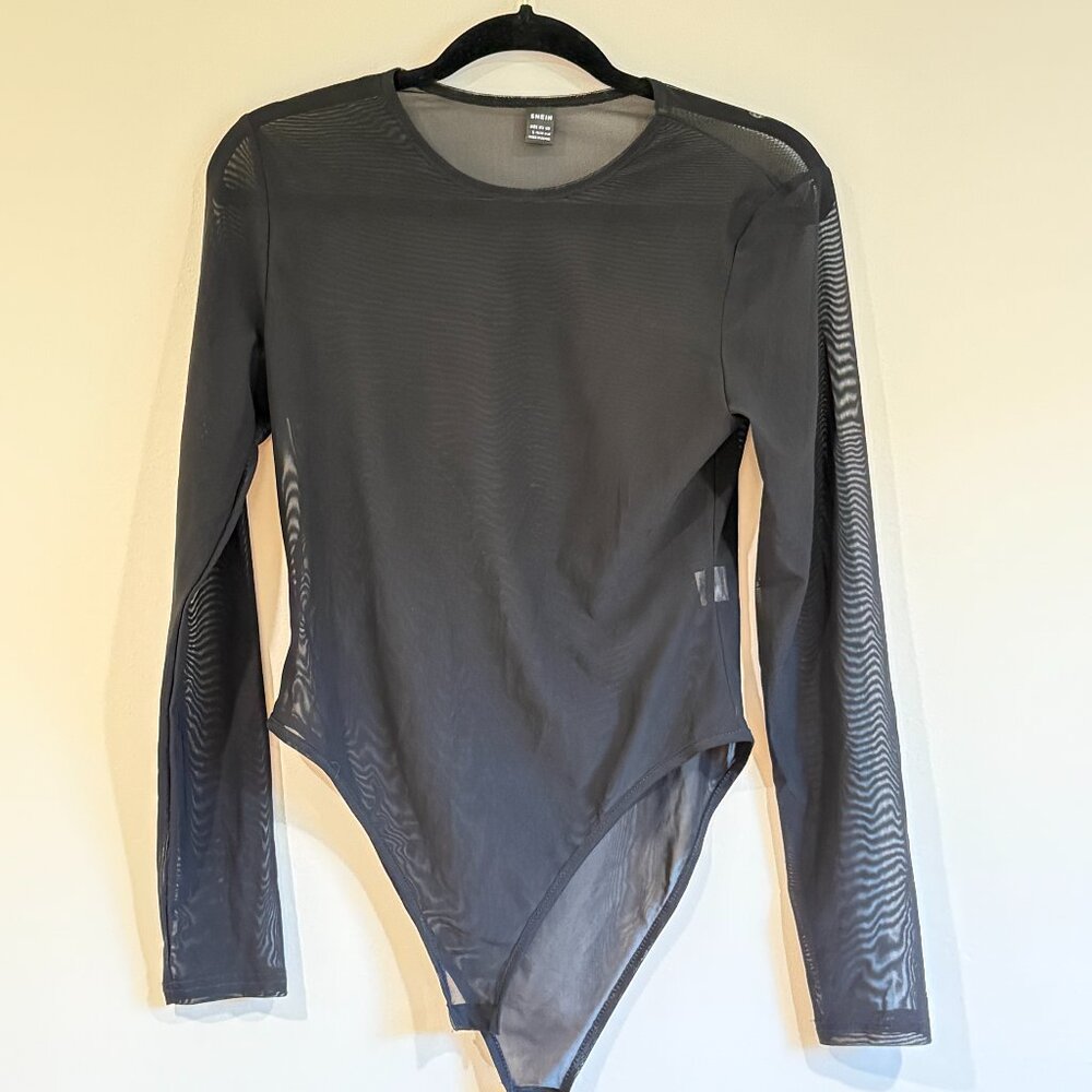 Black mesh bodysuit